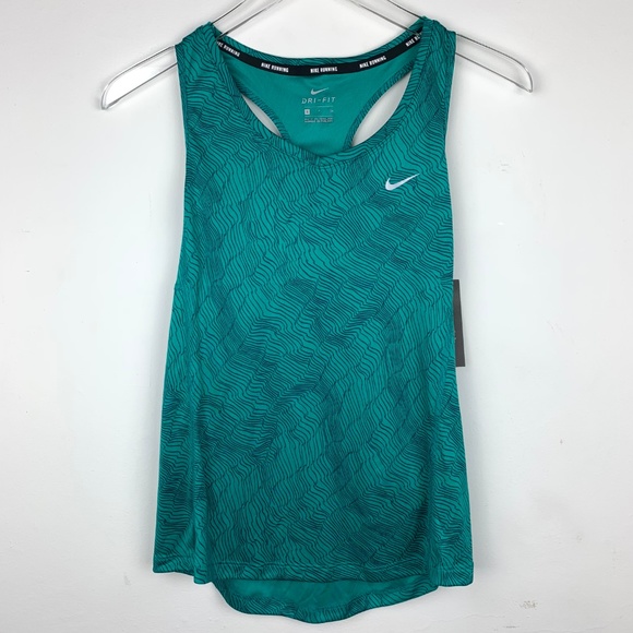 Nike Tops - NIKE 🆕 Dry Miler Tank Green & Blue Abstract Print